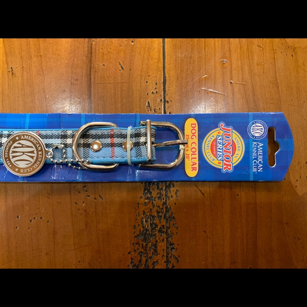NWT! AKC plaid dog Collar 20”